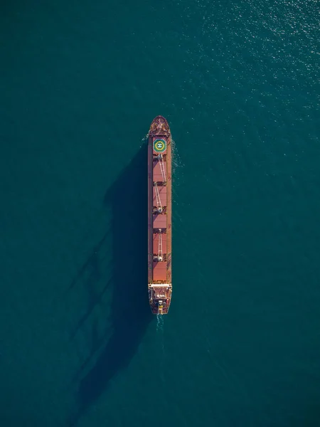 Grote Algemene Lading Schip Tanker Bulkcarrier Bovenaanzicht Vanuit Lucht — Stockfoto