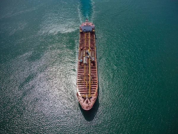 Luftaufnahme Von Industriellem Treibstoff Und Petrochemischem Tanker Auf Hoher See — Stockfoto