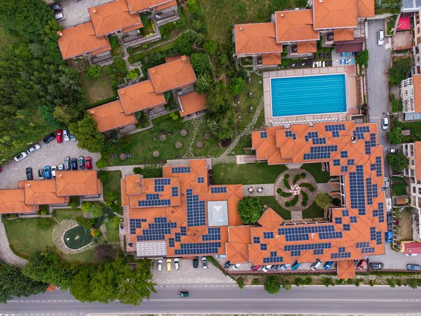 Aerial Top View Hotel Swimming Pool Mountains Devin Bulgaria — Stockfoto