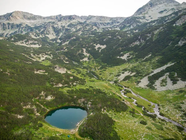 Aerial Top View Lake Pirin Mountains Blue Clear Water Bansko — Stok Foto