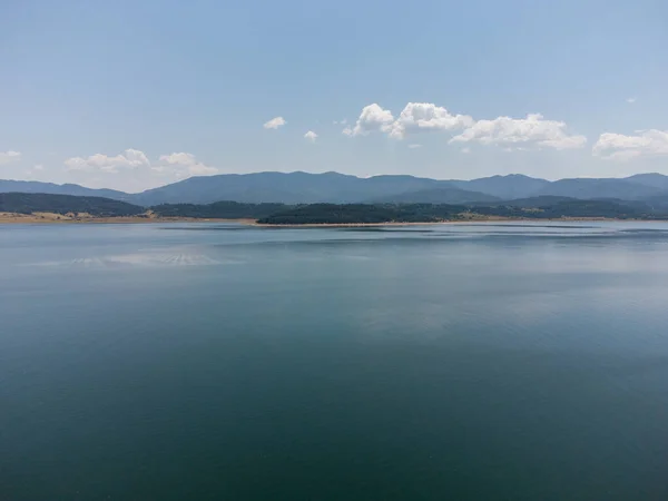 Aerial Top View Batak Reservoir Located Bulgaria Rhodopa Mountains — Stock Photo, Image