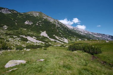 Beautiful Pirin mountains at summer day. Bansko, Bulgaria.