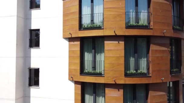 Condominium Apartment Office Building Modern Architecture City Downtown Aerial View — Vídeos de Stock