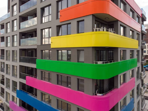 Modern Európai Lakóépületek Komplexuma Légfelülnézet — Stock Fotó