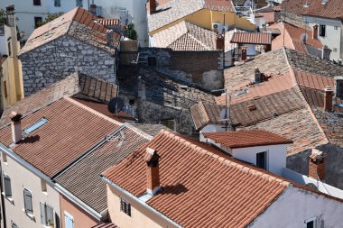 Çatılar Vrsar, Istria, Hırvatistan hava manzaralı