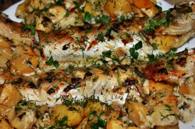 bitmiş çanak, Balık ve cips levrek