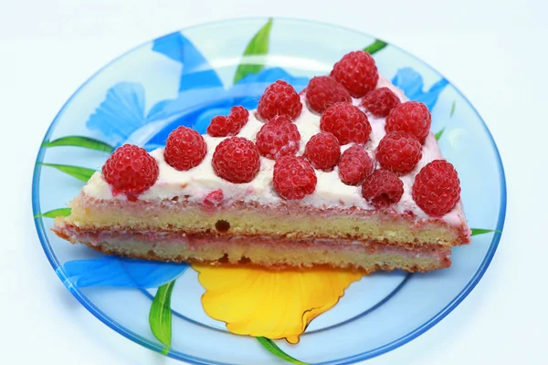 Cake with raspberries — Stock Photo, Image