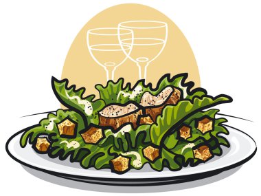 Tavuklu Sezar salatası