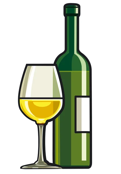 Vino blanco seco — Vector de stock