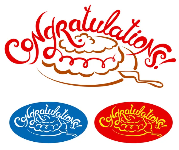 Congratulations Hand Lettering — Stock Vector