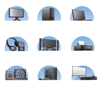 bilgisayarlar ve elektronik cihazlar simgeler kümesi