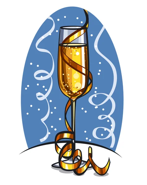 Ett glas champagne — Stock vektor