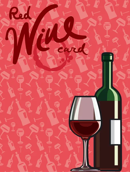 Κόκκινη κάρτα του κρασιού — Διανυσματικό Αρχείο