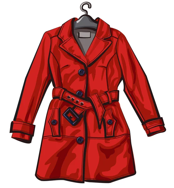 Red rain coat — Stock Vector