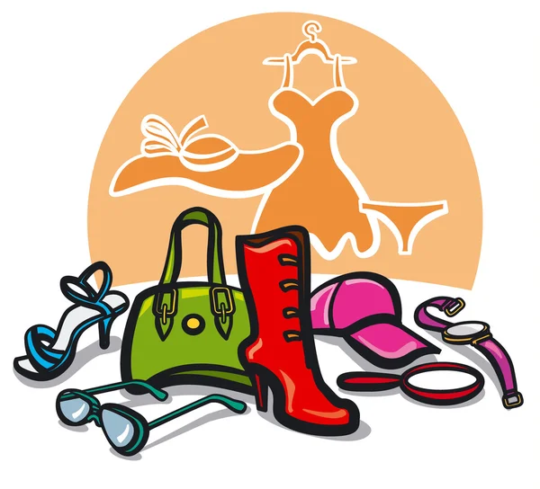 Ropa y accesorios de mujer Vector de stock por olegtoka1967 19562447