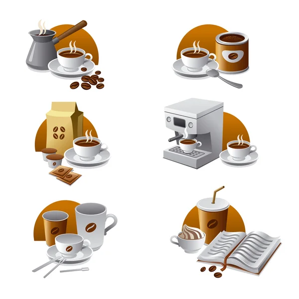 Icônes de café — Image vectorielle