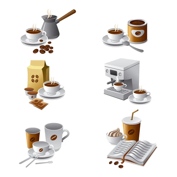 Set icono de café — Vector de stock