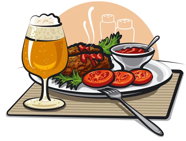 bira, pirzola ve sos