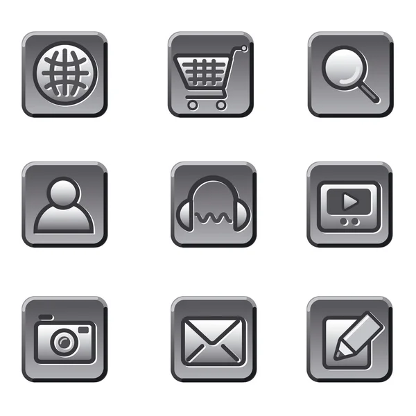 Webseite Schaltflächen Icon Set — Stockvektor