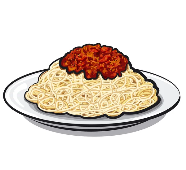 Espaguetis con salsa — Vector de stock
