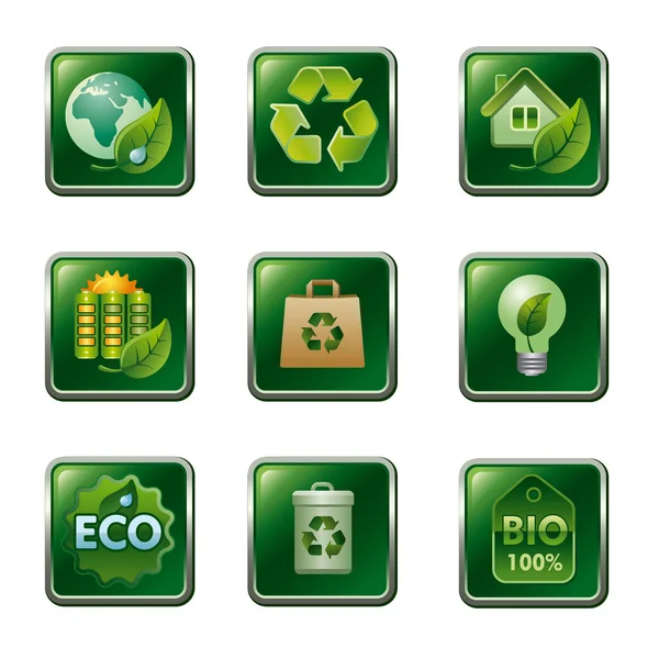 Eco and bio icon set — Stock Vector