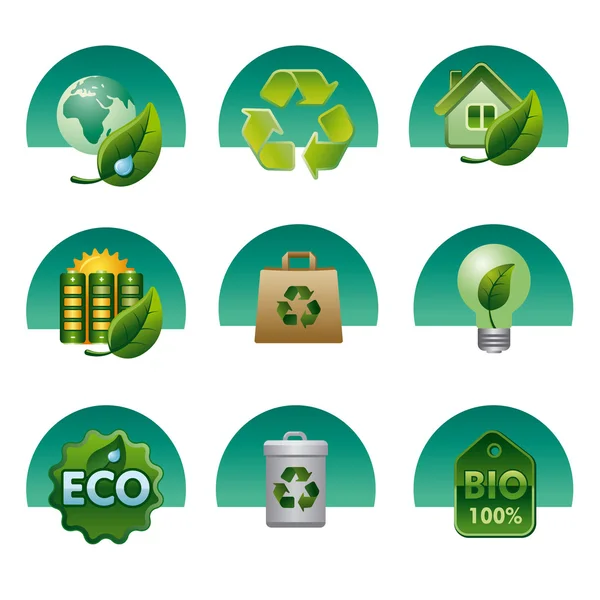 Eco and bio icon set — Stock Vector