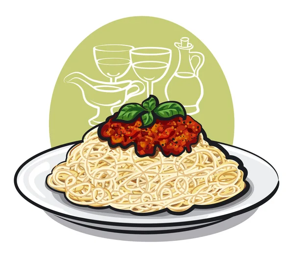 Espaguete bolonhesa —  Vetores de Stock