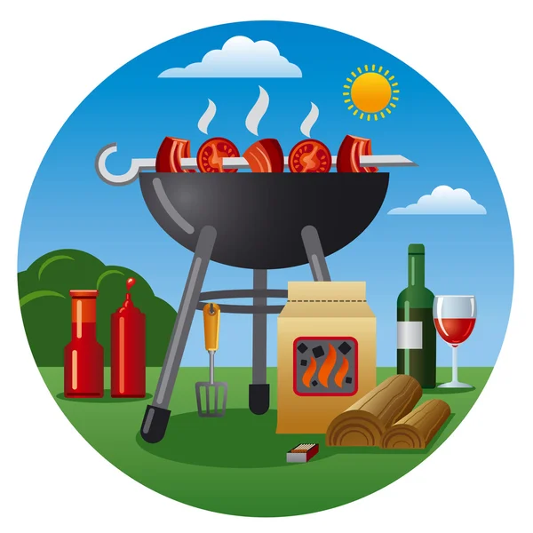 Icône barbecue — Image vectorielle