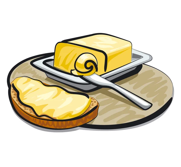 Butter with sandwich — Stock Vector