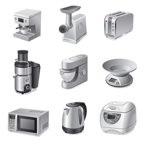 Kitchen appliances icon set — Stock Vector