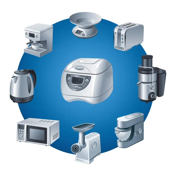 Keuken apparaten pictogrammenset — Stockvector