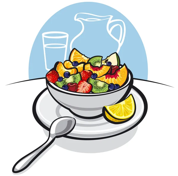 Ensalada de frutas frescas — Vector de stock