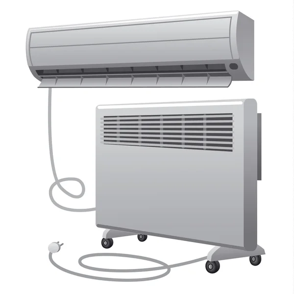油加热器和空调 — 图库矢量图片