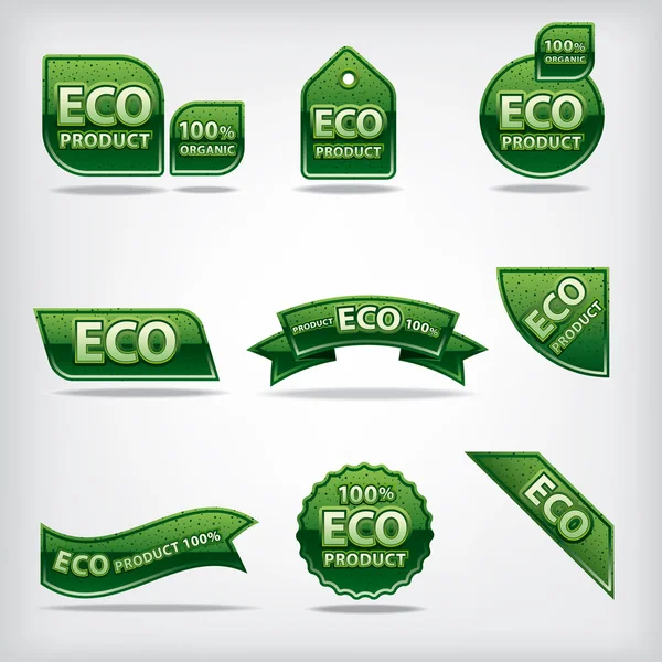 Eco labels and stickers — Stock Vector
