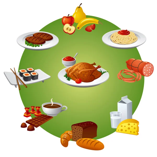Nourriture et repas icône ensemble — Image vectorielle
