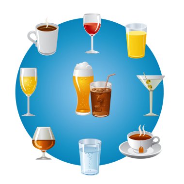 drinks icon set clipart