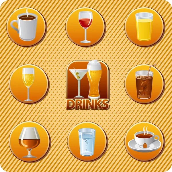 Drinks menu icon set — Stock Vector