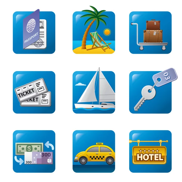 Travel icons — Stock Vector