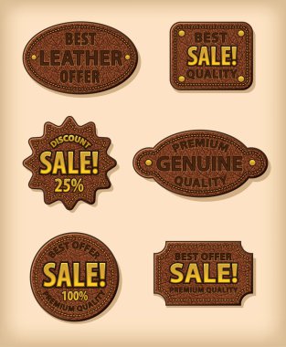leather labels clipart