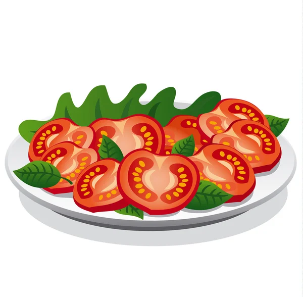 Salada de tomate fresco —  Vetores de Stock