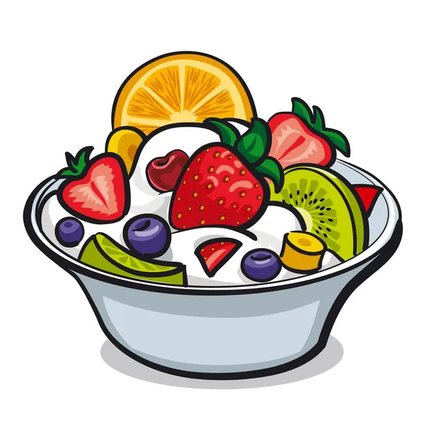 Fresh fruit salad — Stock Vector