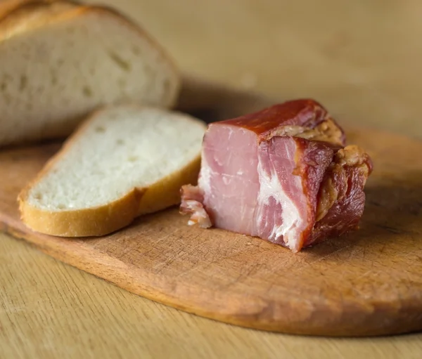 Speck mit Brot — Stockfoto