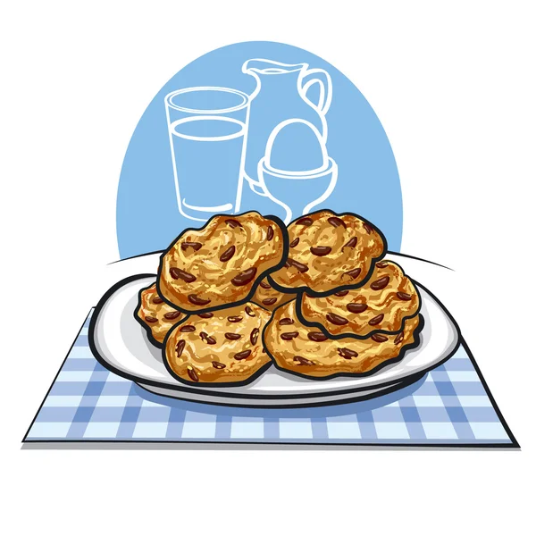 Oatmea kurabiye — Stok Vektör