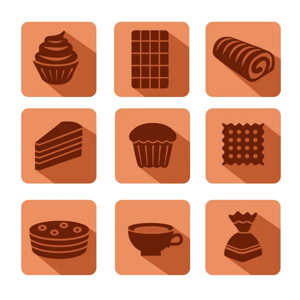 Set di icone dolciarie — Vettoriale Stock