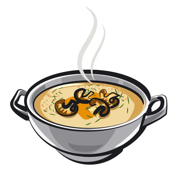 Суп с грибами — стоковый вектор