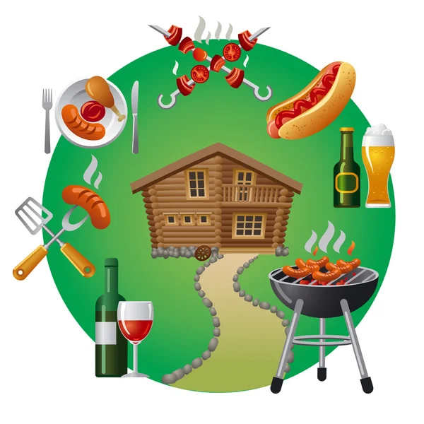 Barbecueën — Stockvector