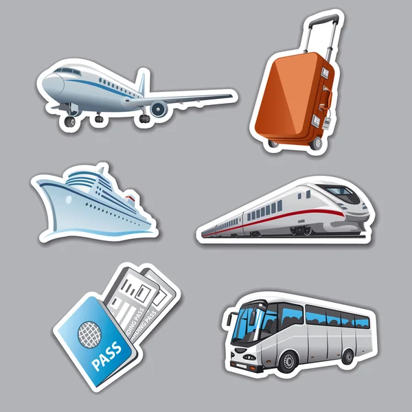 Pegatinas de viaje — Vector de stock