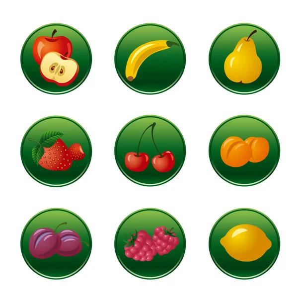 Fruits et baies bouton ensemble — Image vectorielle