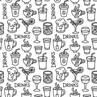 İçeceklerin tasviri pürüzsüz desen