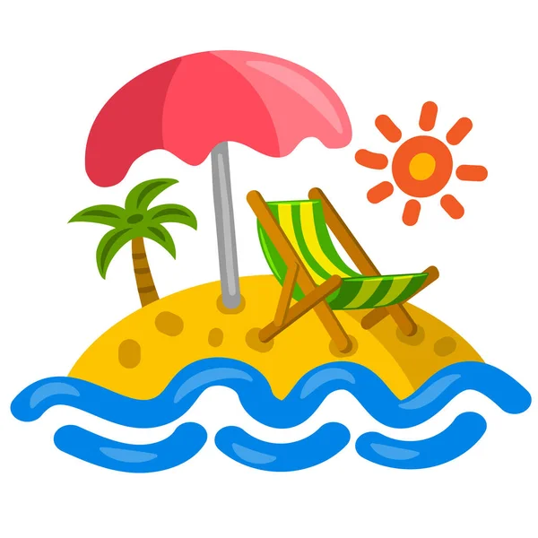 Illustration Beach Resort Icon — Stock Vector